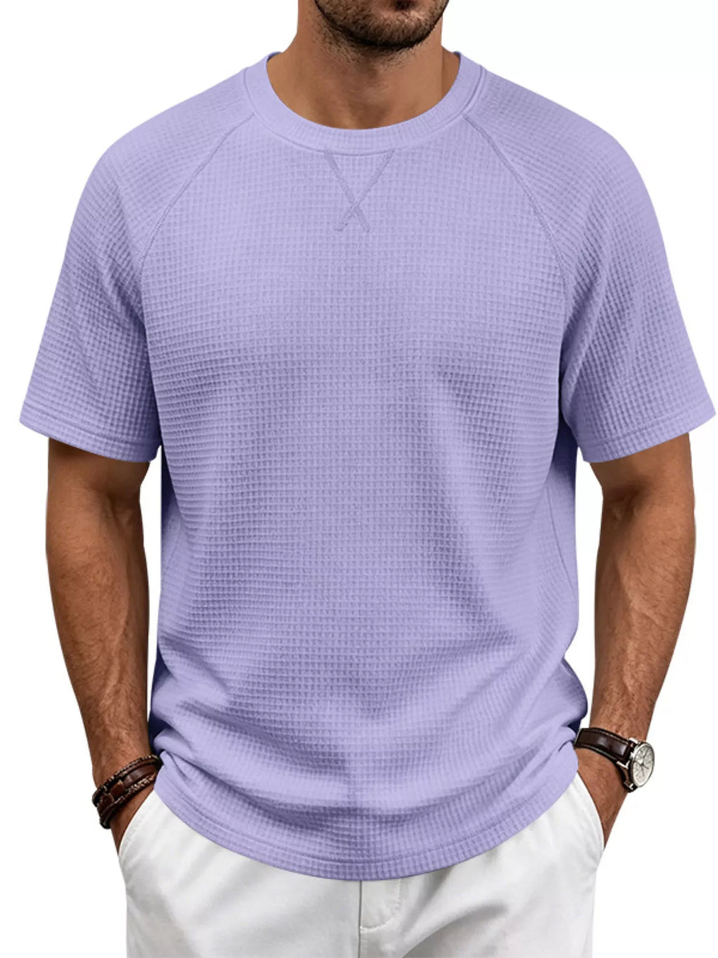 Men's plus size waffle knit t-shirt
