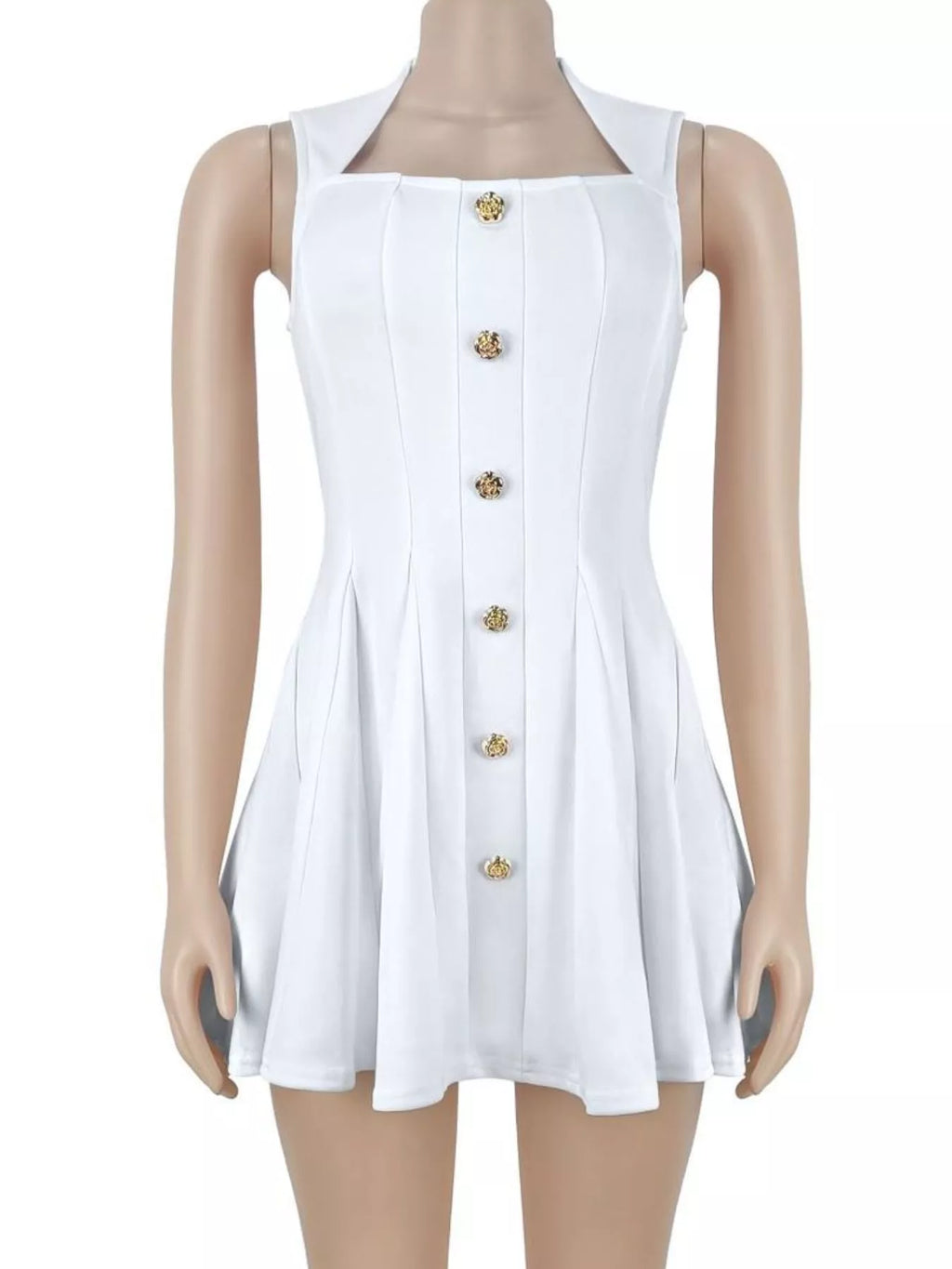 Sleeveless mini dress elegant outfit