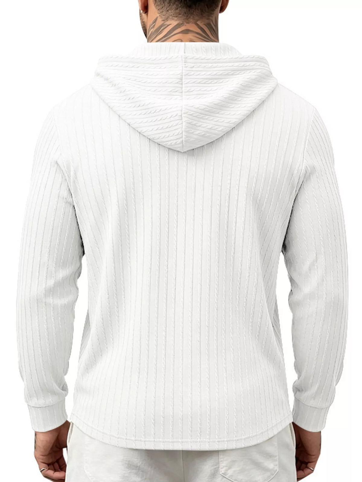 Men's plus size knit hoodie casual style
