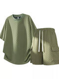 Men's plus size top and shorts set
