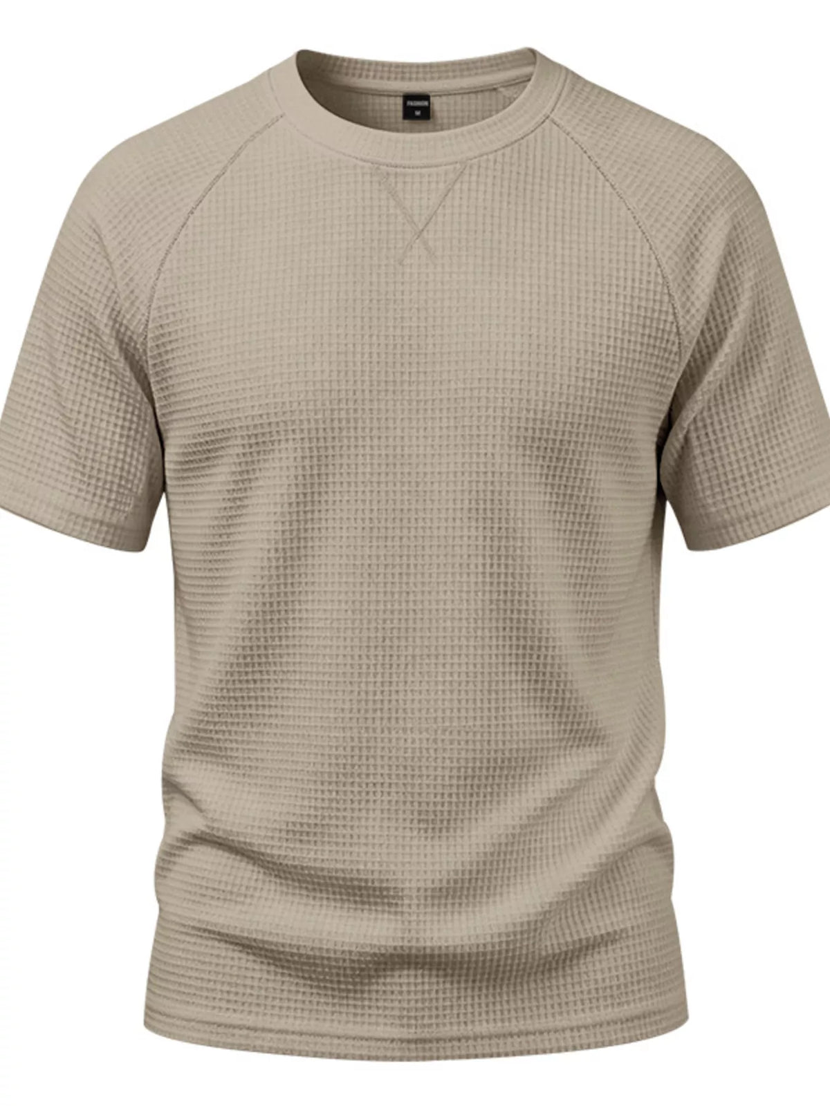 Men's plus size waffle knit t-shirt casual outfit