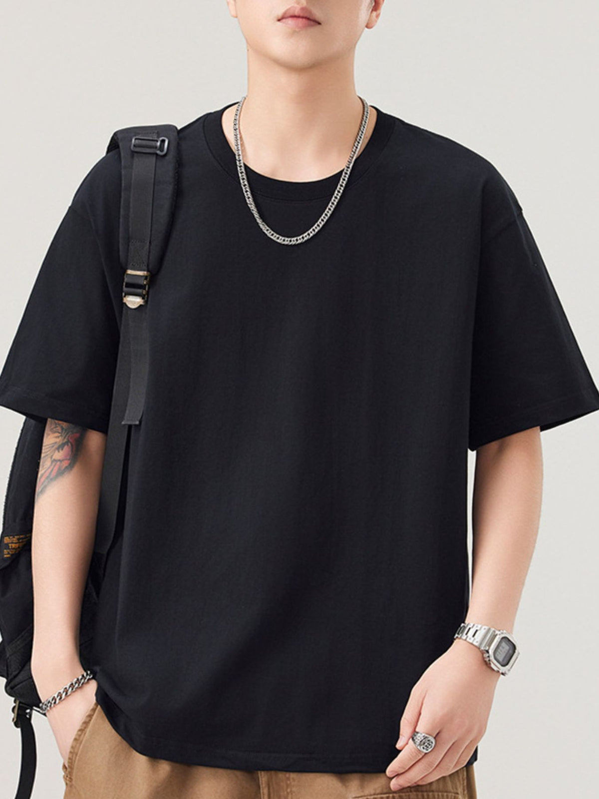 Men's plus size loose t-shirt relaxed fit