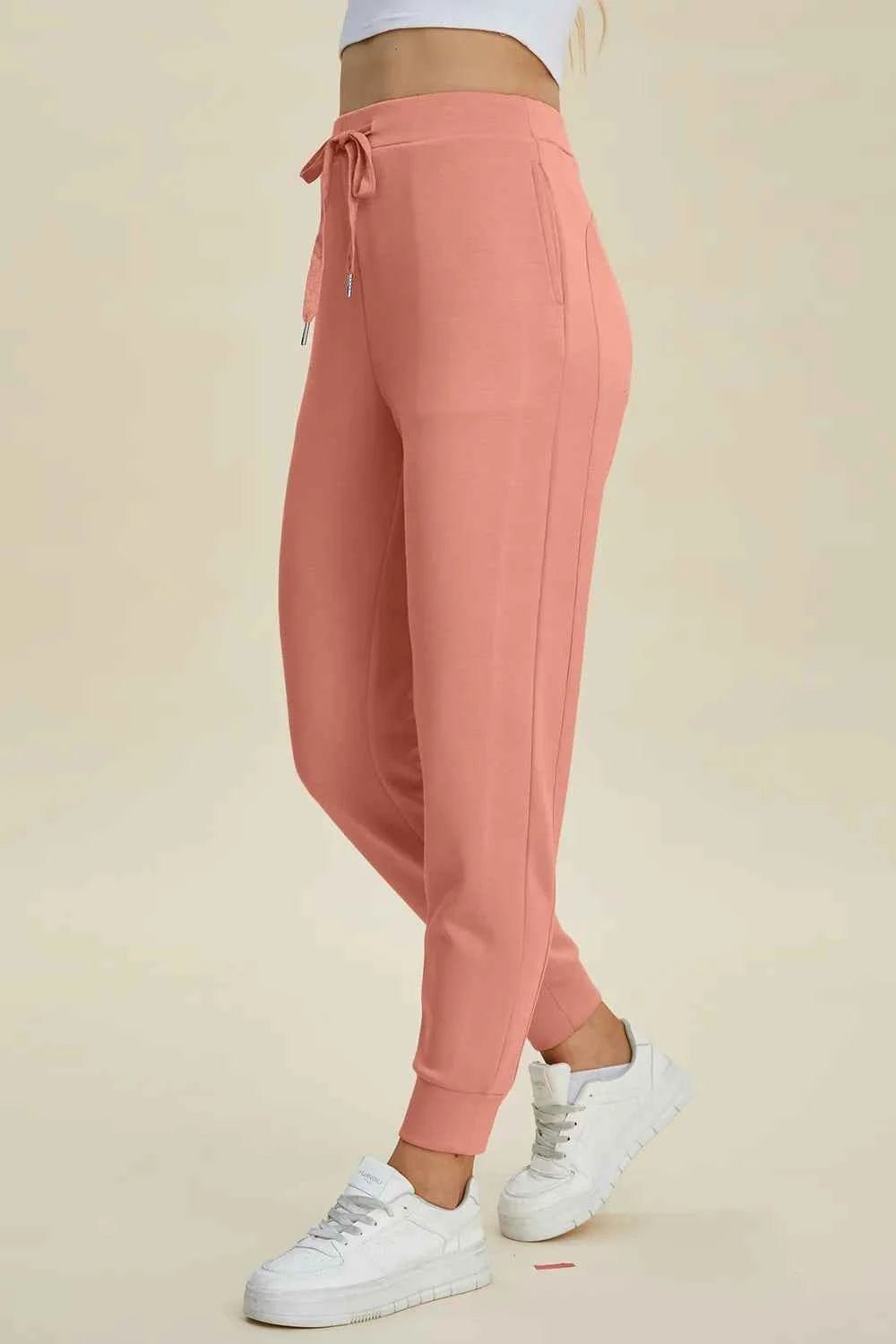 Basic Bae Full Size Air Scuba Drawstring High Waist Joggers - ELC Fashion