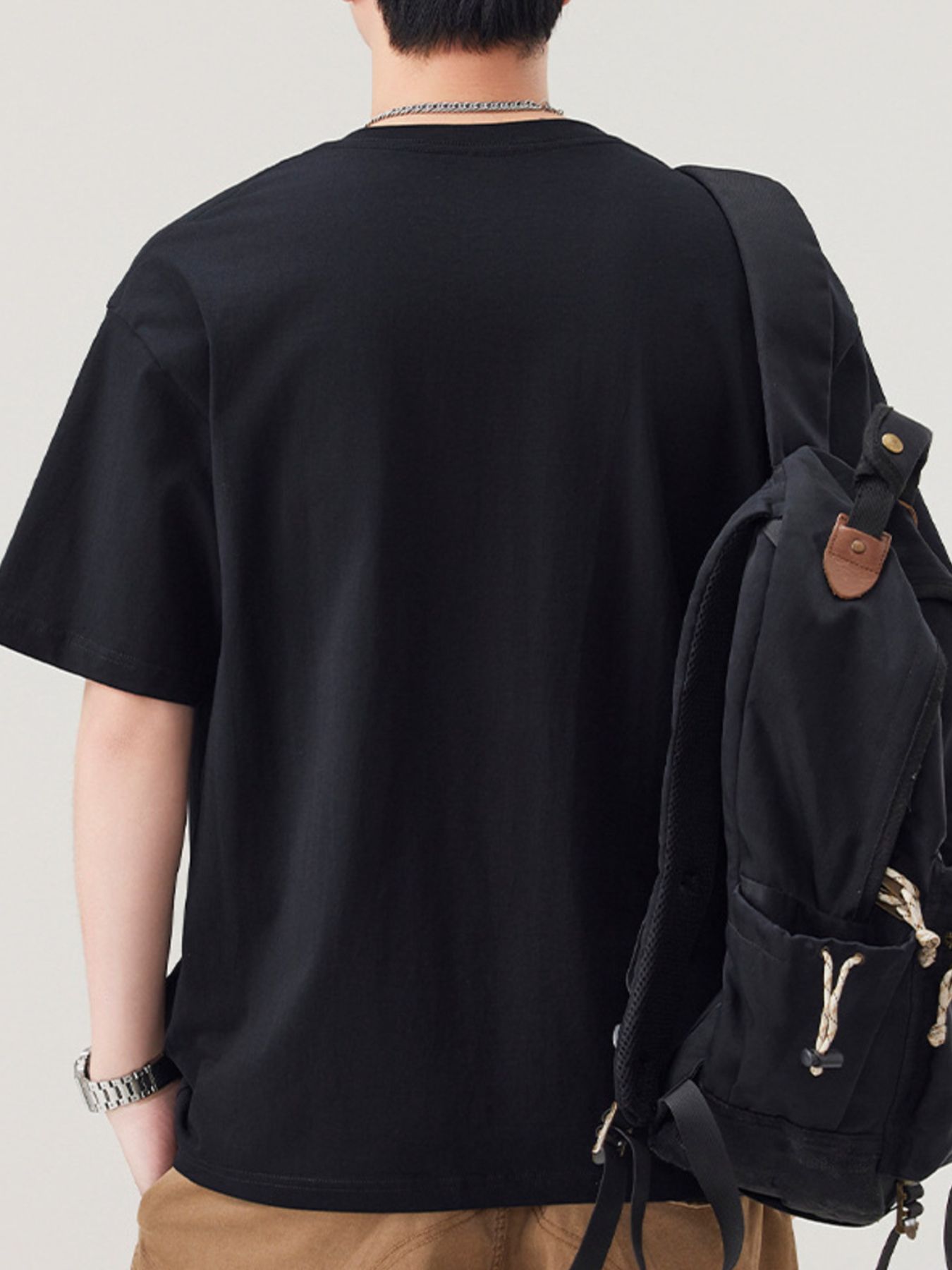 Men's plus size loose t-shirt casual outfit