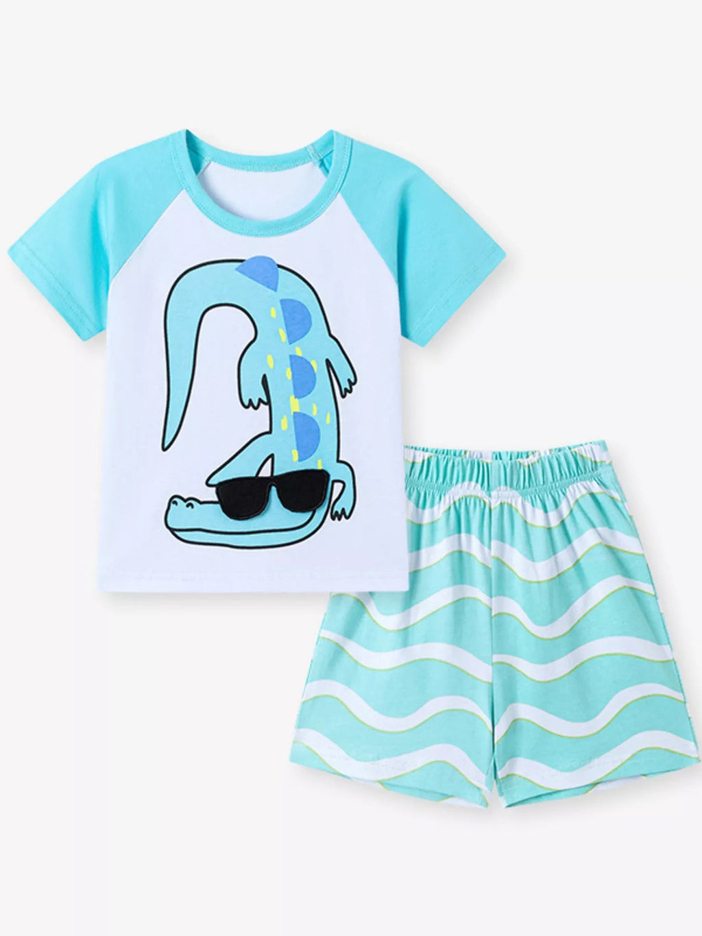 Children's Animal Round Neck Top and Shorts Set - ELC Fashion