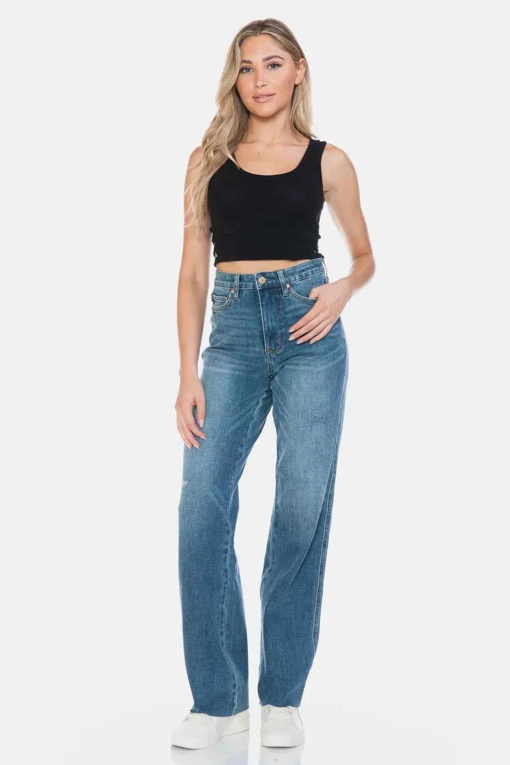 ELC Atelier Classic Judy Blue Inclusive Fit Tummy Control Cut Raw H — Prestige Edit - ELC Fashion