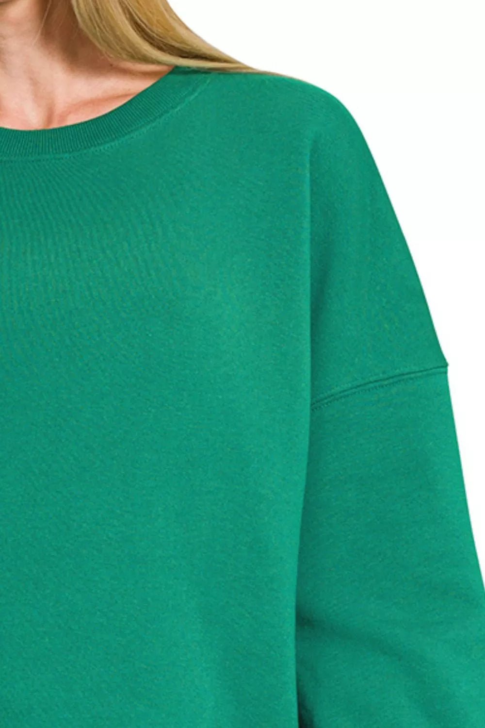 ELC Atelier Classic Zenana Fleece Hi - low Boyfriend Sweatshirts With — Prestige Edit - ELC Fashion