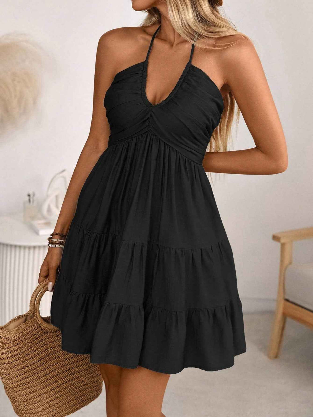 ELC Atelier Elite Smocked Halter Neck Tiered Dress — Prestige Edit - ELC Fashion