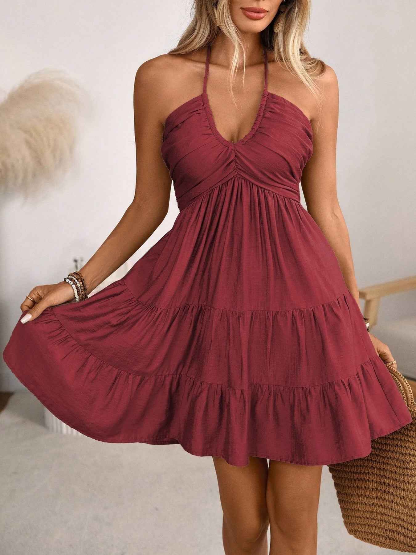 ELC Atelier Elite Smocked Halter Neck Tiered Dress — Prestige Edit - ELC Fashion