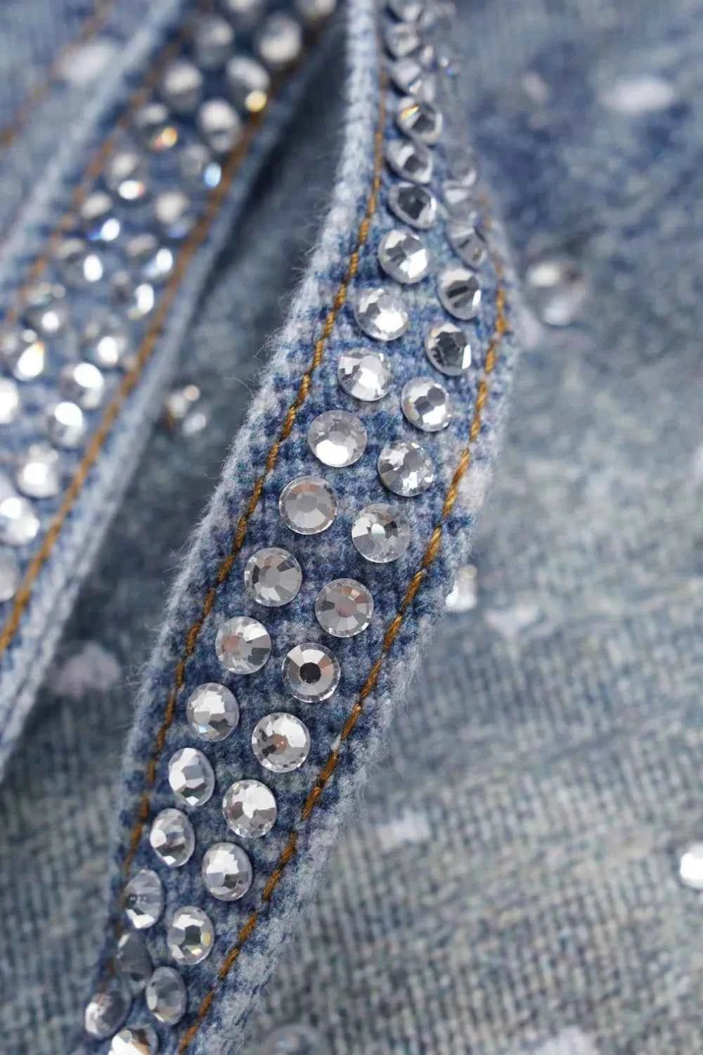 ELC Atelier Executive Men's Washed Rhinestone Jeans with Rhinestone — Prestige Edit - ELC Fashion