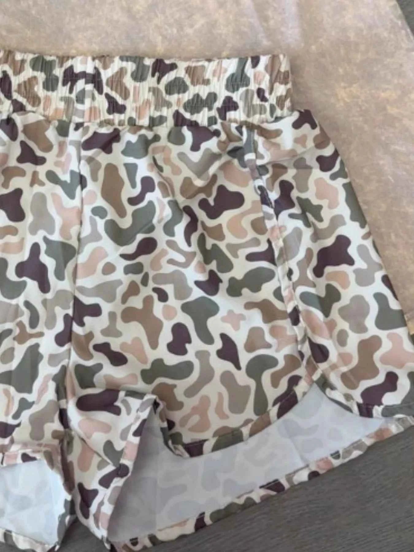 ELC Atelier Modern Camo Print Elastic Waist Shorts — Prestige Edit - ELC Fashion