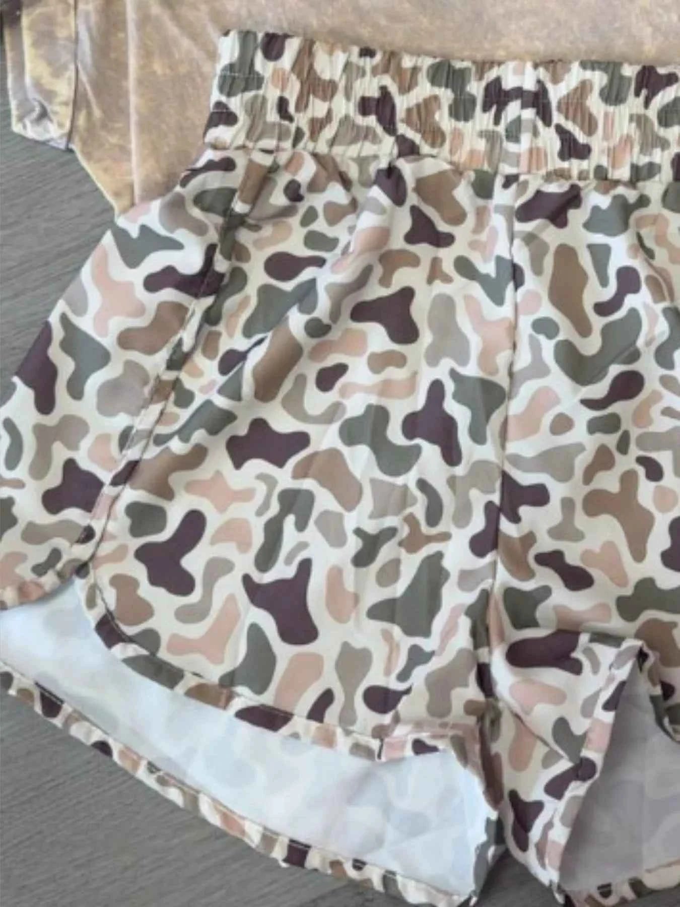 ELC Atelier Modern Camo Print Elastic Waist Shorts — Prestige Edit - ELC Fashion