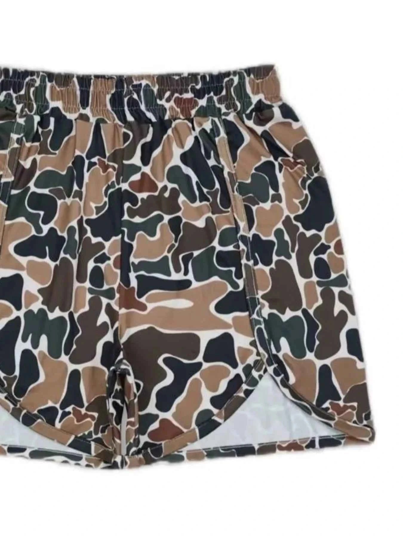 ELC Atelier Modern Camo Print Elastic Waist Shorts — Prestige Edit - ELC Fashion