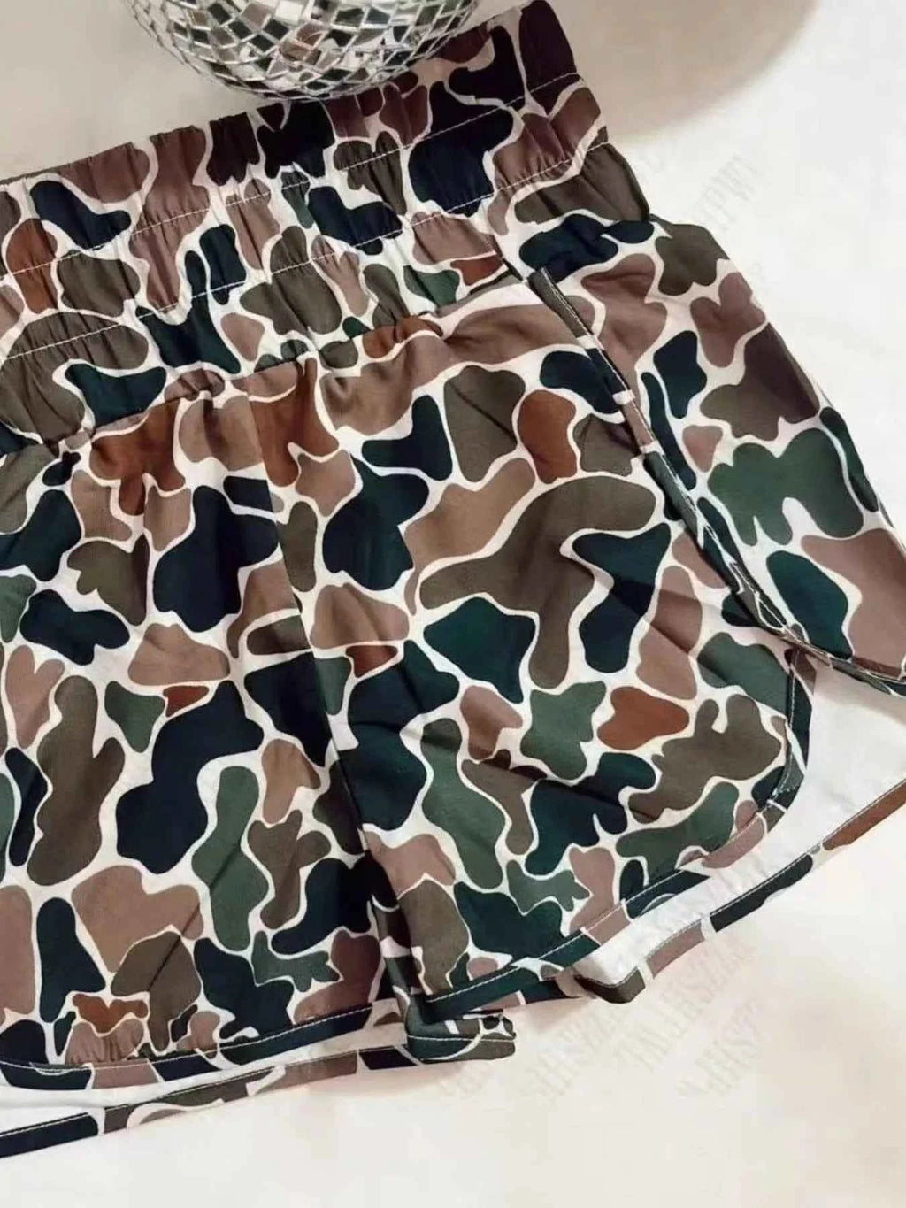 ELC Atelier Modern Camo Print Elastic Waist Shorts — Prestige Edit - ELC Fashion