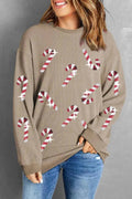 Christmas candy cane sequin sweatshirt