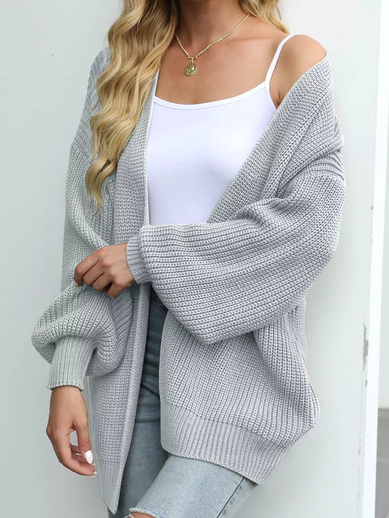 Full Size Chunky Knit Open Front Cardigan Plus Size - ELC Fashion