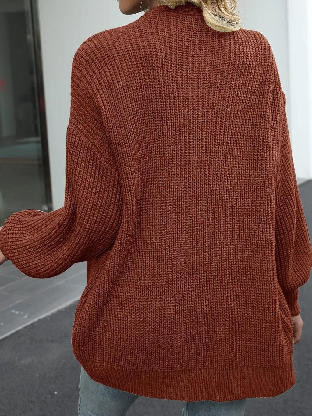 Full Size Chunky Knit Open Front Cardigan Plus Size - ELC Fashion