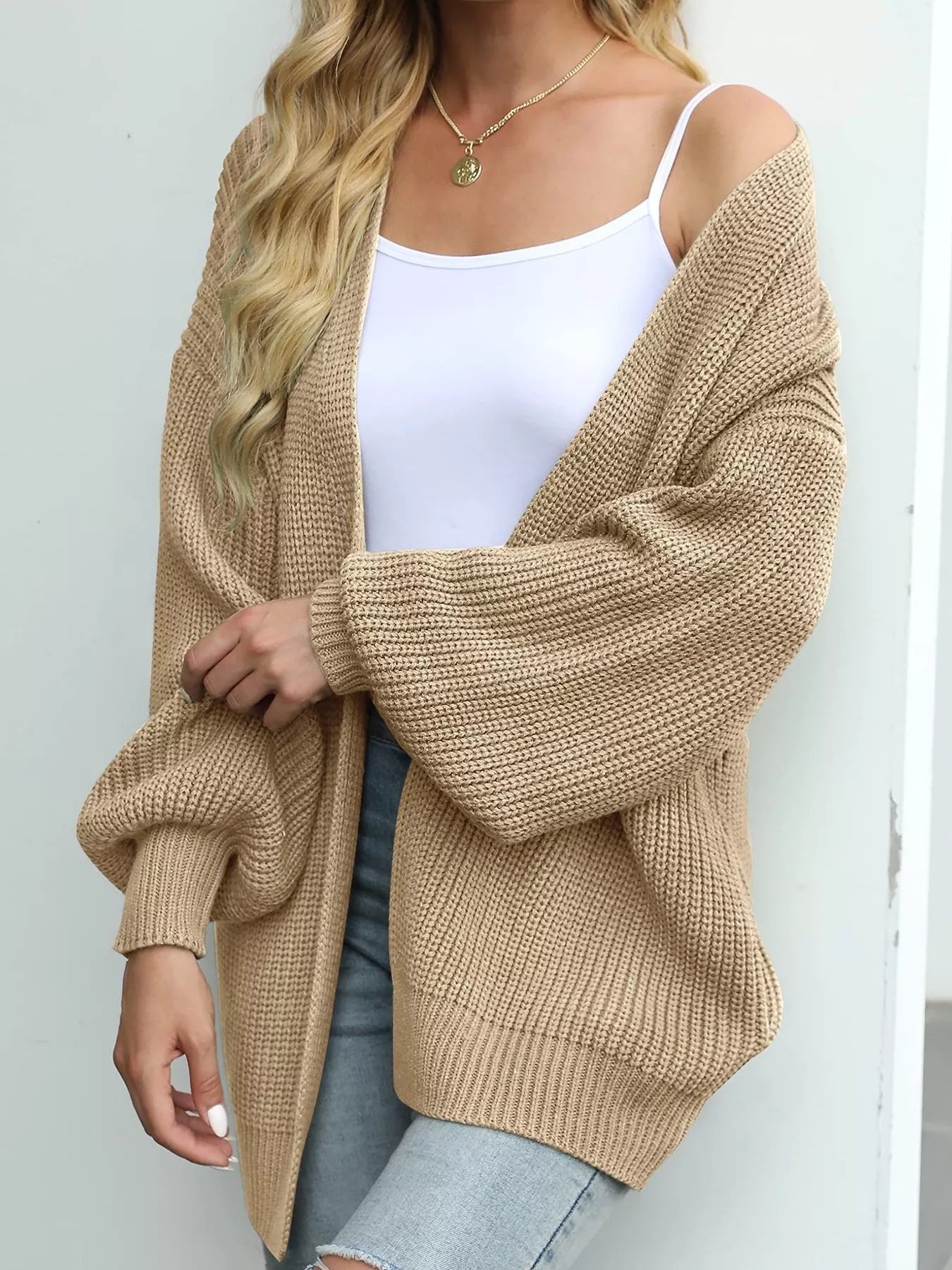 Full Size Chunky Knit Open Front Cardigan Plus Size - ELC Fashion