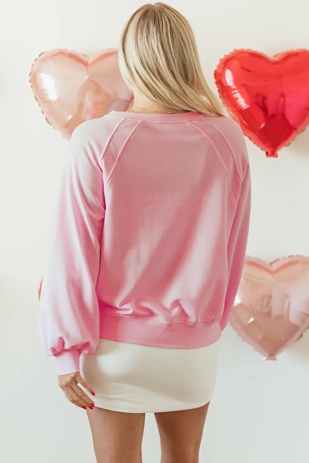 Valentine’s Day HUG AND KISSES Round Neck Sweatshirt - ELC Fashion