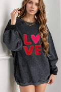 Valentine’s Day LOVE Round Neck Long Sleeve Sweatshirt - ELC Fashion